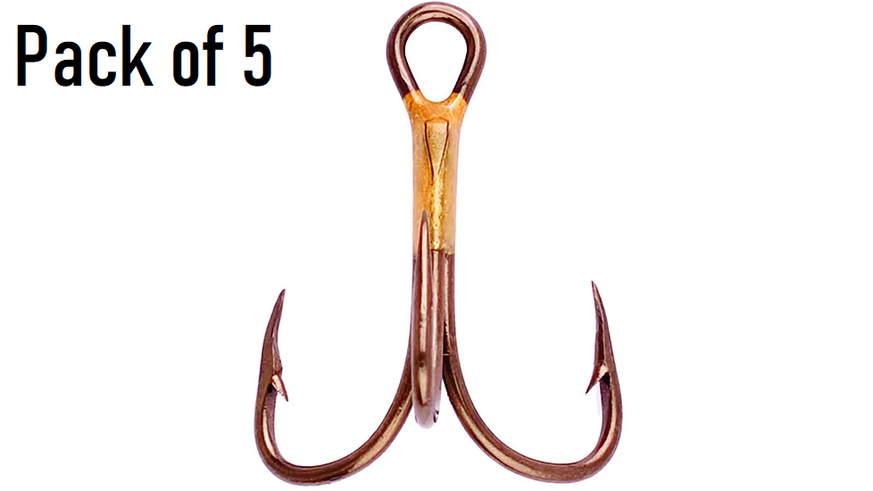 Eagle Claw 374A-2 2X Treble Fishing Hooks - 5 Pack - Size 2 - New