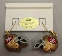 Load image into Gallery viewer, Russ NFL Touchdown Danglers Earrings - San Francisco 49ers Football - Used
