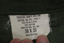 Load image into Gallery viewer, US Army Men&#39;s Utility Cotton Sateen Trousers Pants - 30x35 - 8405-782-3169 -Used
