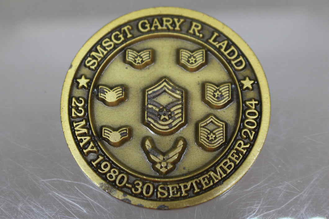 SMSGT Gary R. Ladd Challenge Coin - May 1980 - September 2004