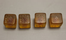Load image into Gallery viewer, Bakelite Amber Dice Set - Set of 4 - Used