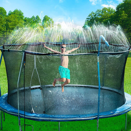 Trampoline Water Sprinkler for Kids Outdoor Backyard - 39FT -Black -New
