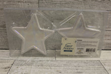 Load image into Gallery viewer, Christmas 2 Count Star Shaped Ceramic Taper Candle Holders - White - New