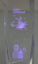 Load image into Gallery viewer, Merry Christmas Santa 3D Crystal Glass Paperweight with Multi-Color Light - New