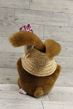 Load image into Gallery viewer, Vintage Preferred Plush Bunny Rabbit with Straw Hat - Easter - 2001 - New
