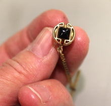 Load image into Gallery viewer, Onyx &amp; Yellow Gold Tone Tie Tac with