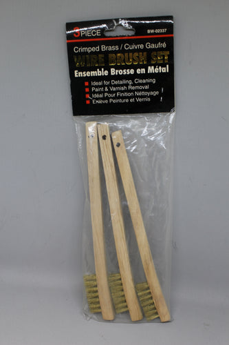 Crimped Brass Wire Brush Set - 3 Piece - BW-02337 - New