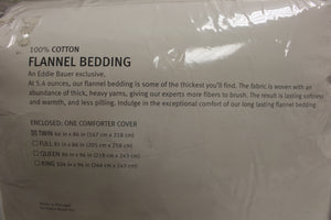 Eddie Bauer 5.4 oz Solid Flannel Comforter Cover - Pearl - Twin - Used