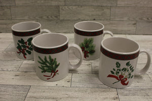 Sakura 16 Piece Holiday Dinnerware Set - 4 Designs - Holiday Greens - New