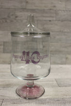 Load image into Gallery viewer, Vintage 40 Years Together Pedestal Glass Candy Jar with Lid - Used