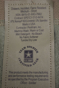 US Army Cold Weather Insulated Flame Resistant Drawers - Medium Short - New