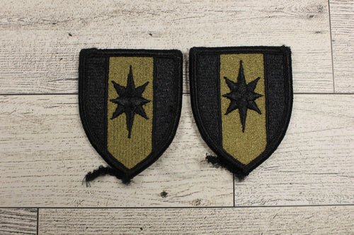 Set Of US Army 44th Medical Brigade Hook and Loop Patches -OCP -Used