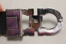Load image into Gallery viewer, Salvatore Ferragamo Men's Black Leather Belt with Silver Buckle - 46-1/2" - Used