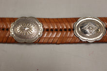 Load image into Gallery viewer, Leather Western Concho/Braided Belt - 35 " long - 66706 - Used