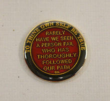 Load image into Gallery viewer, 25 Years XXV AA Founders Medallion Black Gold Tri-Plate Sobriety Chip - Used