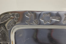 Load image into Gallery viewer, Mexican Pewter Christmas Serving Tray - 14" x 6" - Used