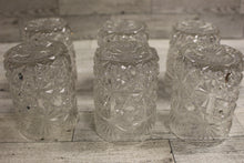 Load image into Gallery viewer, Set of 6 Crystal Starburst Old Fashion Glasses Cups - Clear - Used