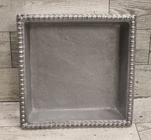 Load image into Gallery viewer, IHI Silver Beaded Rim Cocktail Napkin Holder Tray - Made in India - Used