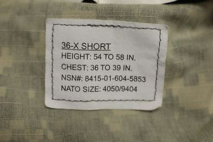 ACU Army Combat Coat, Size: 36-X Short, NSN:8415-01-604-5853, New
