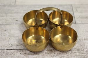 Brass Chowmukh Haldi 4 Bowl Holder - Used