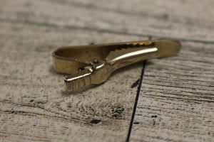 Anson Gold Plated Tie Clip With Clear Stone - Used