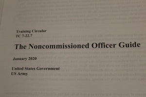 US Army The Noncommissioned Officer Guide - January 2020 - TC 7-22.7 - Used