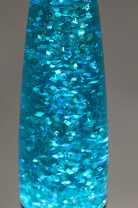 Vintage Glass Art Motion Glitter Lava Lamp - Blue - Used