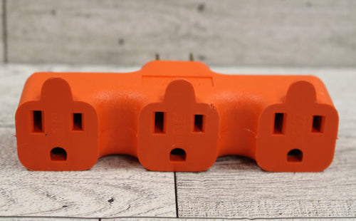 Leviton 3 Way Outlet Wall Plug Adapter - R40-699 - Orange - New