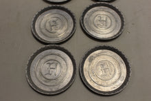 Load image into Gallery viewer, Vintage MCM Initial H Aluminum Drink Coasters - Set of 8 - Used