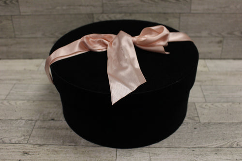 Vintage Velvet Hat Box - Black - Used