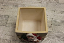 Load image into Gallery viewer, Christmas Santa Ceramic Square Holiday Cube for Candles or Crafts - New