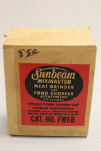 Load image into Gallery viewer, Vintage Sunbeam Mixmaster Meat Grinder Attachment - FW6B PU10 - Used