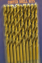 Load image into Gallery viewer, Drill Master 1/8" Titanium Nitride 10-Piece Coated Drill Bits - New