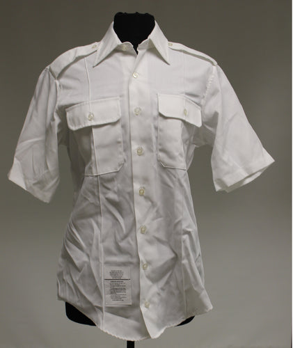 US Army Man's Short Sleeve White Shirt - 8405-01-598-1398 - Size: 15.5 C - Used