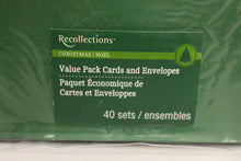 Load image into Gallery viewer, Recollections 5" x 6.5" Green Cards &amp; Envelopes - Set of 40 - New