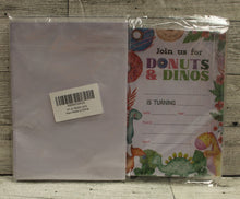 Load image into Gallery viewer, Donuts &amp; Dinos Birthday Invitation - 20 Count - New