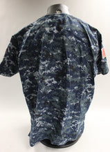 Load image into Gallery viewer, USN Blue Marpat Vietnam Veteran Scrub With Golden Shellback Patch -Used