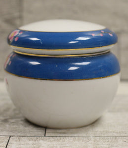Japanese Kokura Porcelain Tea Caddy Vanity Dresser Jar with Lid - Floral - Used