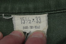 Load image into Gallery viewer, Vintage US Army OG-107 Sateen Cotten Shirt - 8405-781-8947 - 15 1/2 x 33 - Used