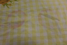 Load image into Gallery viewer, Vintage Yellow &amp; White Gingham Blanket w/ Satin Trim - Yellow - 76" x 82" - Used