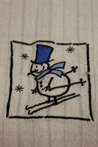 RITZ Christmas Skiing Stick SnowmanTowel - Used