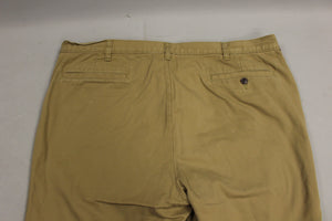 LL Bean Men's Tan Trousers with Plaid Lining - Size: 42 - Used