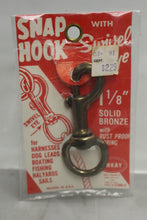 Load image into Gallery viewer, Vintage ENKAY 1-1/8” Bronze Snap Hook with Swivel Eye - New
