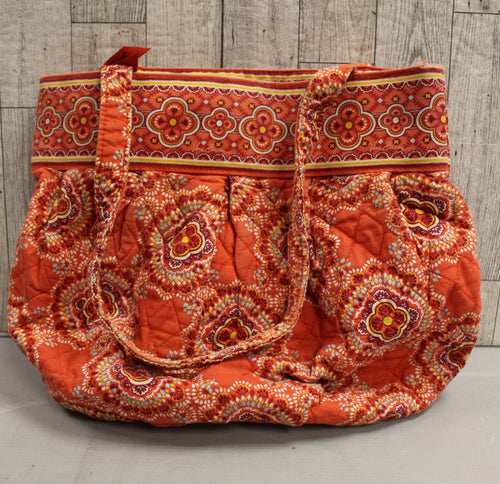 Vera Bradley Orange Boho Floral Medallion Medium Shoulder Bag - Used