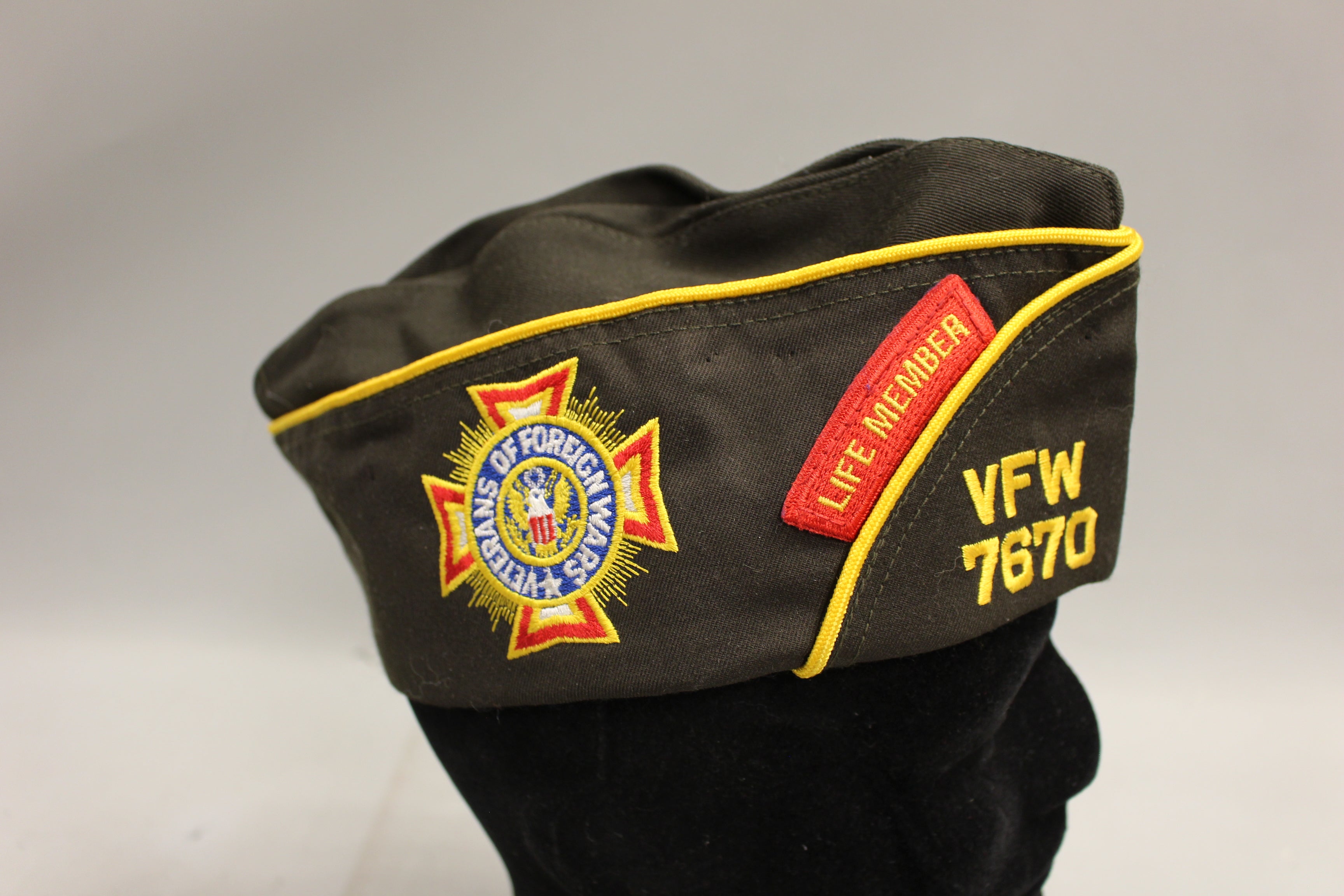 Vintage VFW 7670 Life Member Garrison Cap - 7-1/8 - Used
