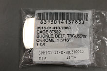 Load image into Gallery viewer, US Military 1-5/16&quot; Trouser Belt Buckle - Chrome - 8315-01-413-7833 - New