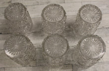 Load image into Gallery viewer, Set of 6 Crystal Starburst Old Fashion Glasses Cups - Clear - Used