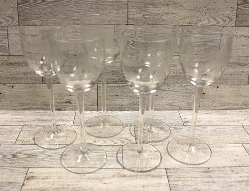 Toscany Crystal Romanian Wine Glasses Water Goblets - Set of 6 - Used