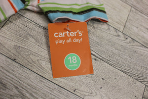 Carter's Striped Short Sleeve Polo T-Shirt - 18 Months - New