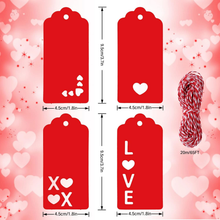 Load image into Gallery viewer, Whaline 120Pcs Valentine Paper Gift Tags - Heart Love XOXO -Wedding Crafts Party